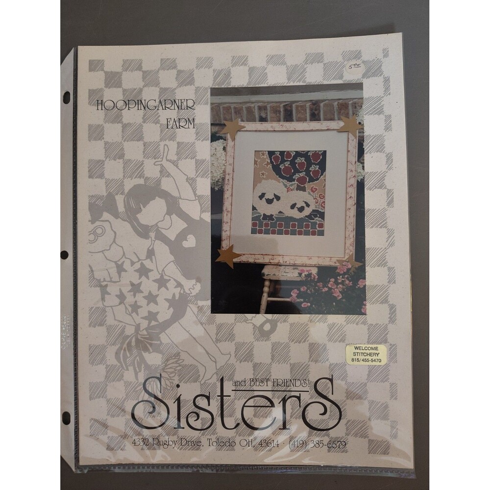 Sisters & Best Friends HOOPINGARNER FARM Counted Cross Stitch Pattern Leaflet...